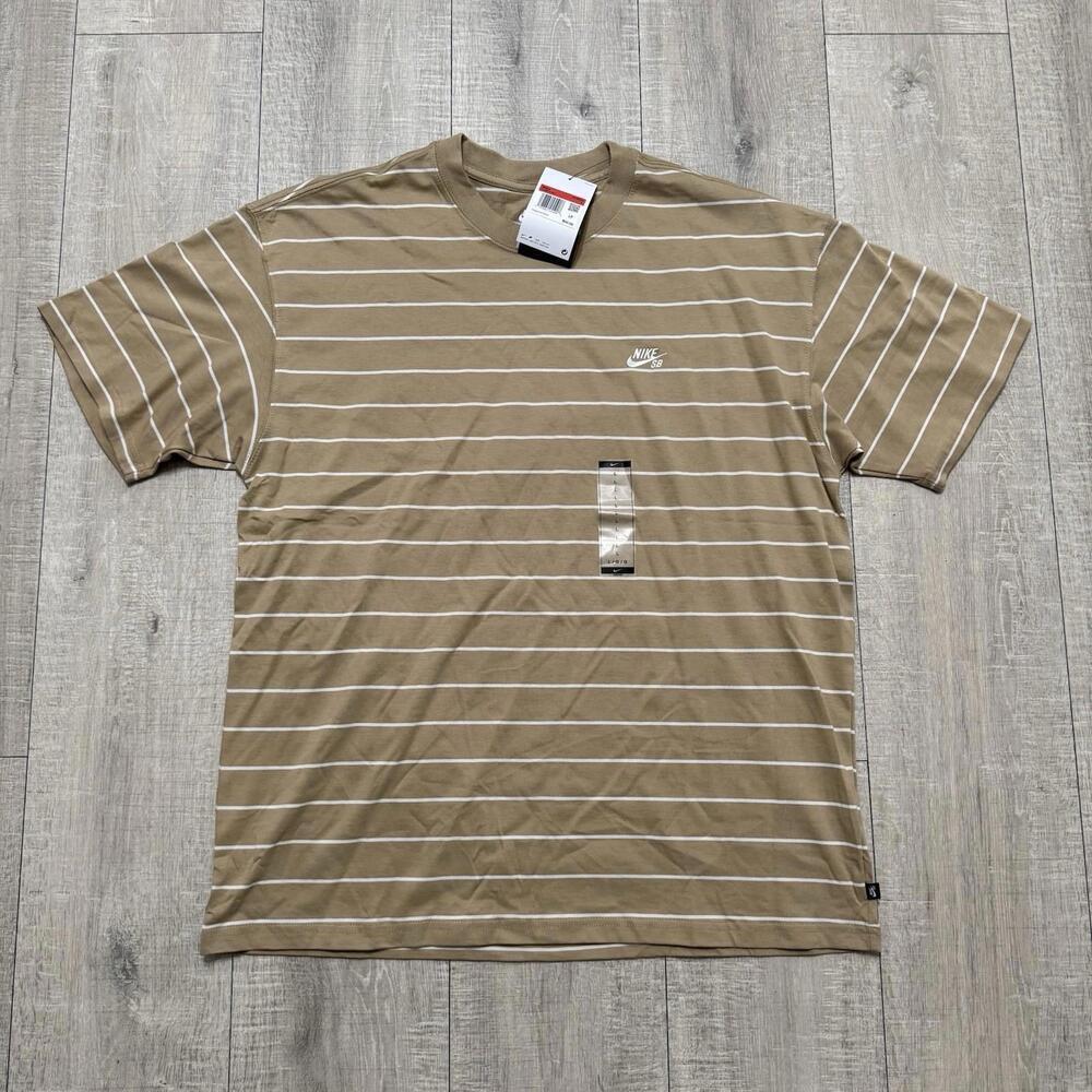 Nike SB M90 Stripe T-shirt Parachute Beige Skateboard HJ0812-297 Size Large Men